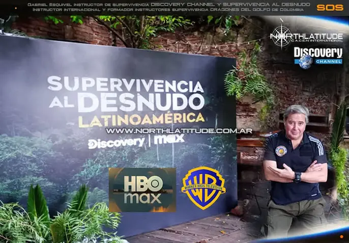 Gabriel Esquivel en la presentación de Supervivencia al Desnudo Latinoamérica de Discovery.