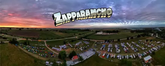 Vista aérea del predio Zaparrancho en Villars durante el Segundo Encuentro Nacional Rodantero.