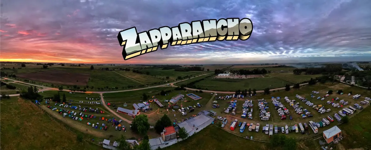 Vista aérea del predio Zaparrancho en Villars durante el Segundo Encuentro Nacional Rodantero.
