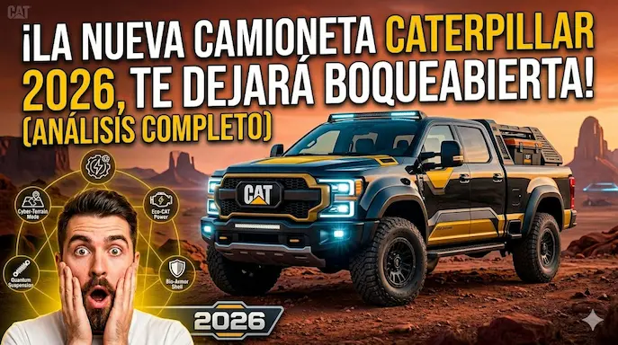 Camioneta Caterpillar 2026 de trabajo pesado en terreno extremo