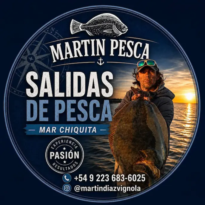 Logo de Martin Pesca Salidas de Pesca en Mar Chiquita con contacto de Martin Diaz Viñola.